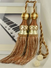 6 Colors QYM45 Polyester Curtain Tassel Tiebacks - Pair