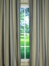 Modern Wide Striped Blackout Cotton Blend Custom Made Curtains