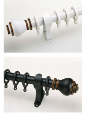 QYR12 1-1/4" Meharry Crystal Ball Finial Aluminum Alloy Single Double Curtain rod set