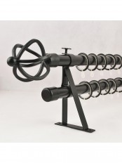 7/8" Black Wrought Iron Double Curtain Rod Set Spiral Globe Finial Custom Length (Color: Black)