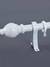 QYR48 1-1/8" Diameter Wood Grain Gourd Finial Aluminum Alloy Single Double Curtain Rod Sets