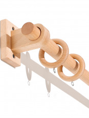 QYT06 1"  Ash Wood Single Curtain Rod Sets