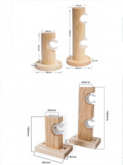 QYT102 White Ash Wooden Drapery Rod Brackets For 1.14 Inch Curtain Poles