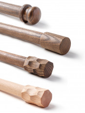 Luxury Black Walnut Wood Drapery Rod Finials For Wooden Poles