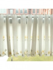 Winston Country Style Daisy Embroidered Grommet Cafe Curtains