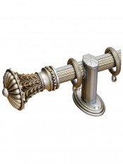 QYR3120 1-1/8" Diameter Rome Antique Color Custom Single Curtain Rods (Color: Antique Silver)