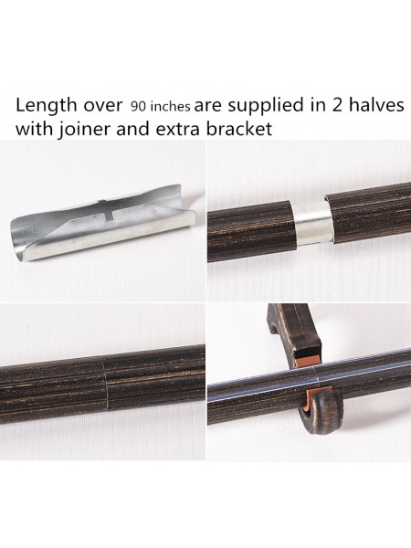 QYR66 1-1/8" Coree 28mm Diameter Steel Curtain Rod Set With Glaze Ball Finial
