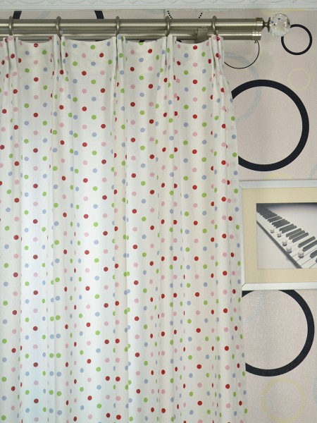 Alamere Kids House Polka Dot Printed Cotton Fabrics Per Yard (Heading: Versatile Pleat)