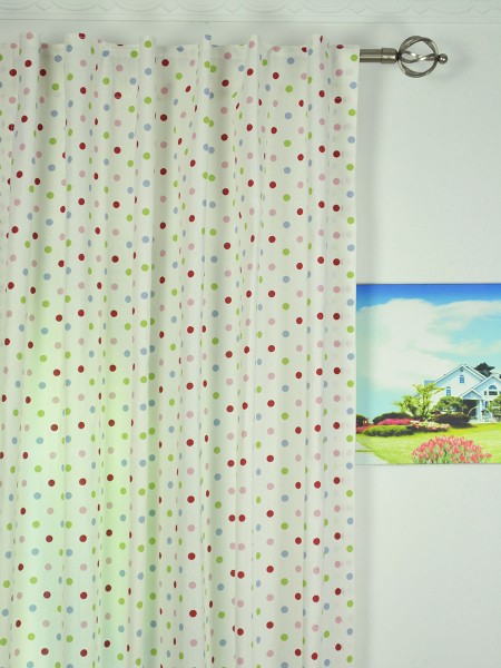 Alamere Kids House Polka Dot Printed Cotton Fabrics Per Yard (Heading: Back Tab)