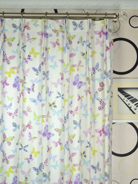 Alamere Butterflies Printed Cotton Fabrics Per Yard (Heading: Double Pinch Pleat)