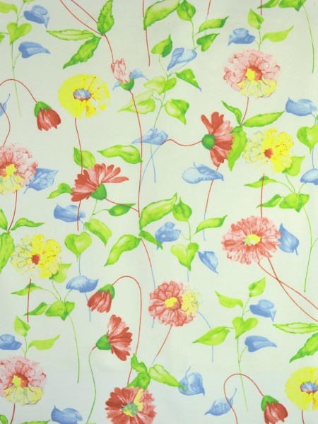 Alamere Daisy Chain Printed Cotton Fabrics Per Yard (Color: Rose Madder)