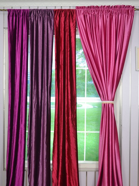 63 Inch 96 Inch Whitney Pink Red and Purple Blackout Grommet Velvet
Curtains CheeryCurtains