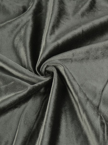63 Inch 96 Inch Whitney Gray and Black Solid Blackout Grommet Velvet Curtains (Color: Davys Grey)
