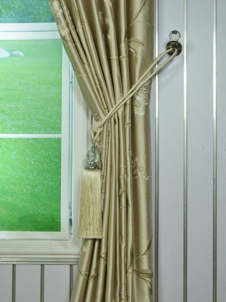 120 Inch Extra Wide Morgan Deep Champagne Embroidered