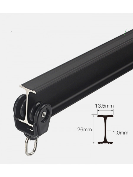 CHR01 Bendable Ivory and Black Curtain Tracks Ceiling/Wall Mount For Bay Window