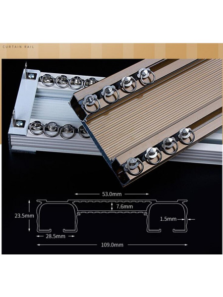 CHR03 Ceiling/Wall Mounted Double Curtain Tracks