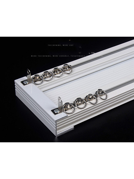 CHR03 Ceiling/Wall Mounted Double Curtain Tracks(Color: Ivory)