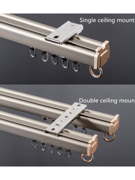 CHR06 Thick Silver Champagne Gold Curtain Tracks Ceiling/Wall Mount(Color: Champagne)