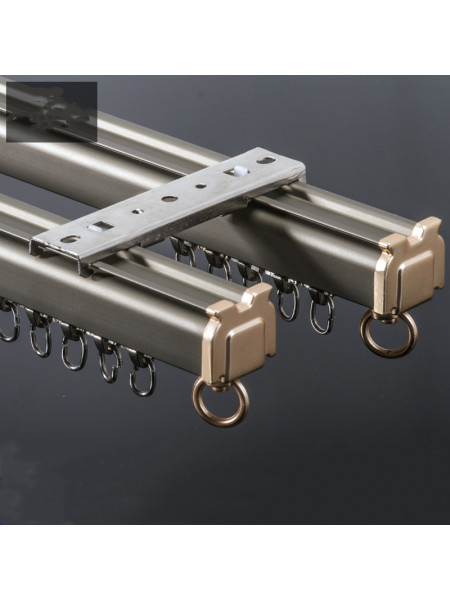 CHR06 Thick Silver Champagne Gold Curtain Tracks Ceiling/Wall Mount