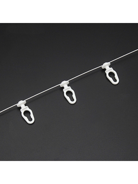 CHR09 Thick Ivory Black S Fold Curtain Tracks Ceiling/Wall Mount