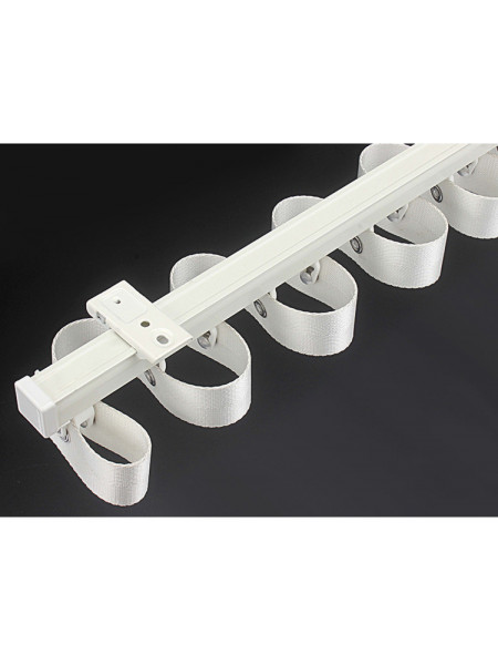 CHR09 Thick Ivory Black S Fold Curtain Tracks Ceiling/Wall Mount(Color: Ivory)