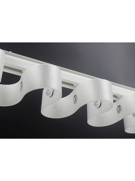 CHR09 Thick Ivory Black S Fold Curtain Tracks Ceiling/Wall Mount