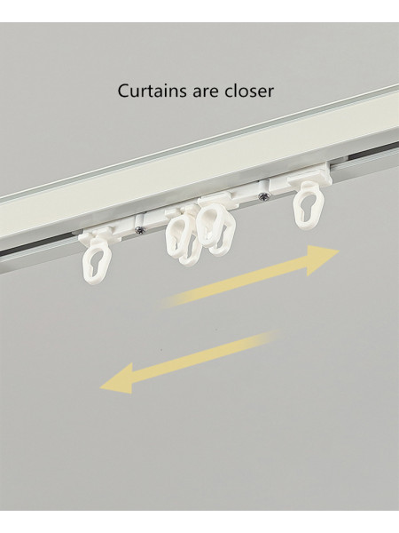 Warrego CHR112 Thick Ivory Black S-Fold/Wave Fold Custom Made Curtain Tracks Ceiling/Wall Mount For Sliding Doors
