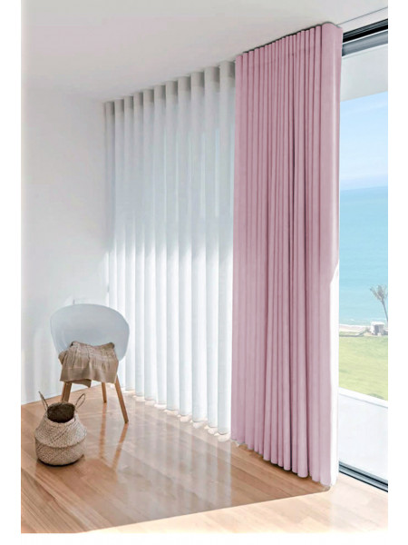 Warrego CHR112 Thick Ivory Black S-Fold/Wave Fold Custom Made Curtain Tracks Ceiling/Wall Mount For Sliding Doors