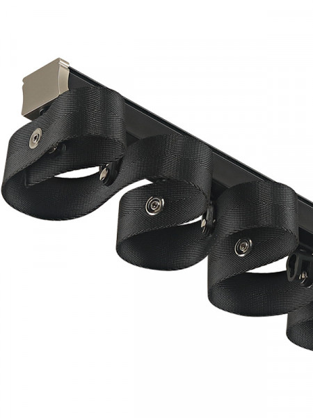 Warrego CHR112 Thick Ivory Black S-Fold/Wave Fold Custom Made Curtain Tracks Ceiling/Wall Mount For Sliding Doors(Color: Black)