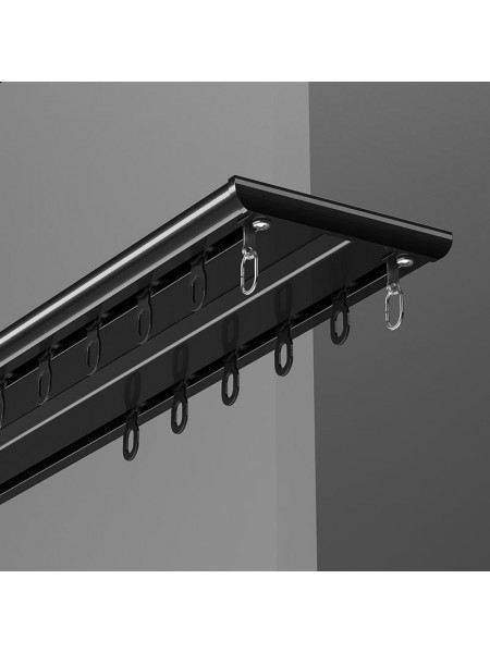 CHR121 Ceiling Mounted Ultra Thin Invisible Ivory Black Aluminum Alloy Double Curtain Rails 