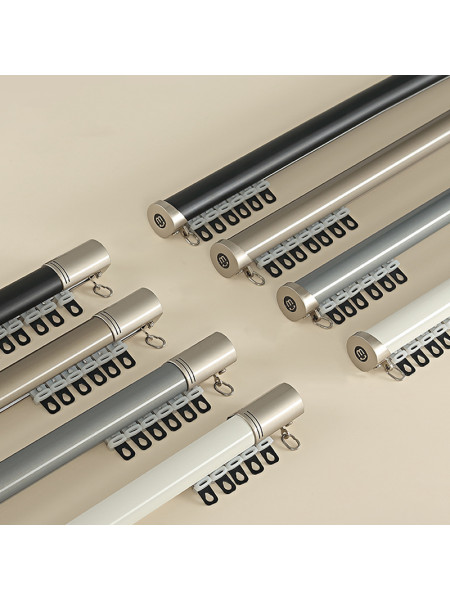 CHR125 Foraker White Black Blue Champagne Aluminum alloy Curtain Track Set With Column Finials