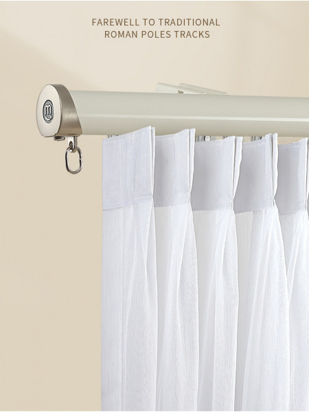 CHR125 Foraker White Black Blue Champagne Aluminum alloy Curtain Track Set With Column Finials