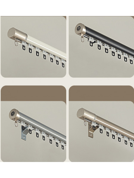 CHR125 Foraker White Black Blue Champagne Aluminum alloy Curtain Track Set With Column Finials