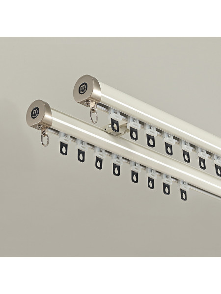 CHR125 Foraker White Black Blue Champagne Aluminum alloy Curtain Track Set With Column Finials