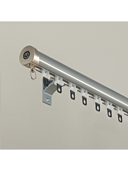 CHR125 Foraker White Black Blue Champagne Aluminum alloy Curtain Track Set With Column Finials(Color: Blue)