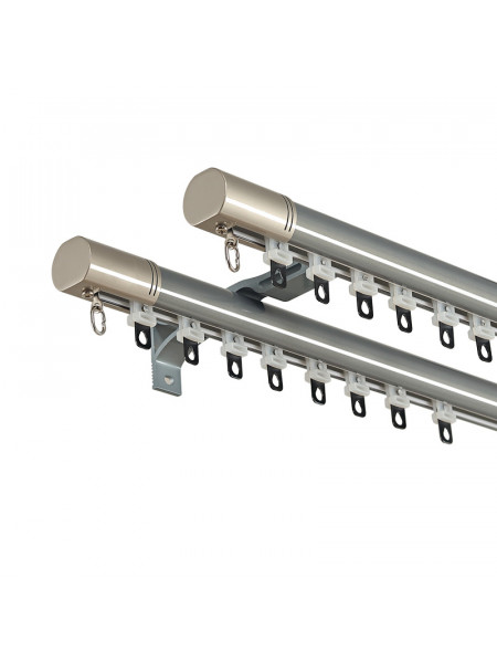 CHR125 Foraker White Black Blue Champagne Aluminum alloy Curtain Track Set With Column Finials