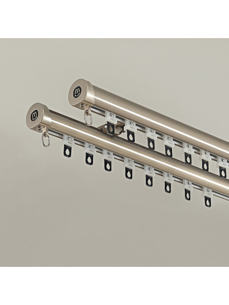 CHR125 Foraker White Black Blue Champagne Aluminum alloy Curtain Track Set With Column Finials