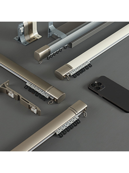 CHR126 Massive Ivory Grey Blue Champagne Aluminum alloy Curtain Track Set Ceiling/Wall Mount