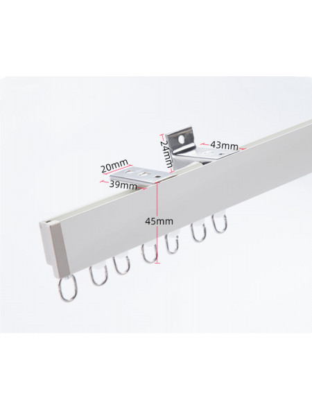 CHR1420 Ceiling/Wall Mounted Hidden Single Curtain Tracks For Living Room(Color: Ivory)