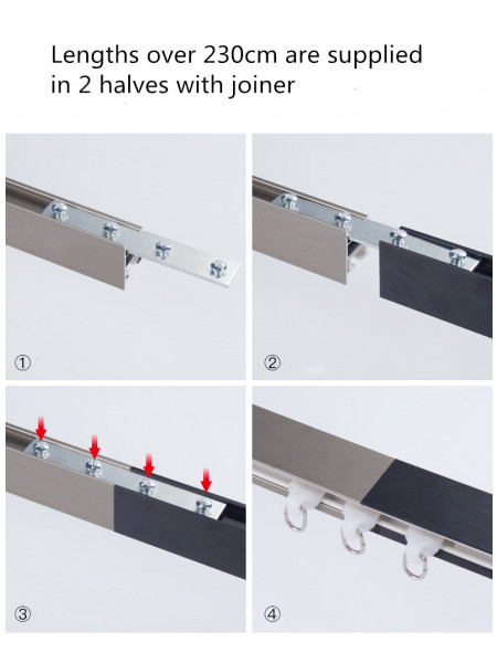 CHR1420 Ceiling/Wall Mounted Hidden Single Curtain Tracks For Living Room