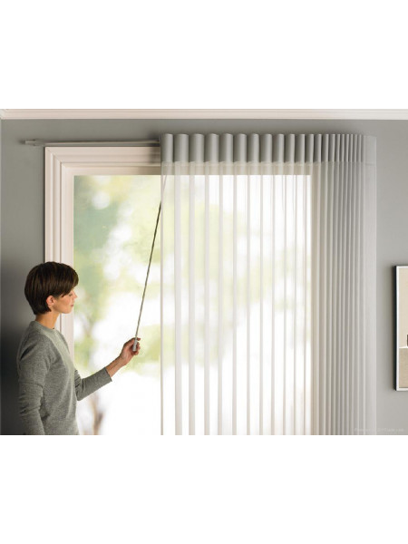 CHR16 Thick Ivory S Fold Curtain Tracks Ceiling/Wall Mount