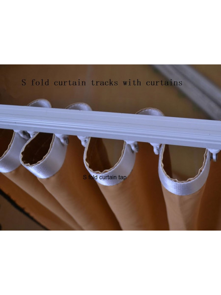 CHR16 Thick Ivory S Fold Curtain Tracks Ceiling/Wall Mount