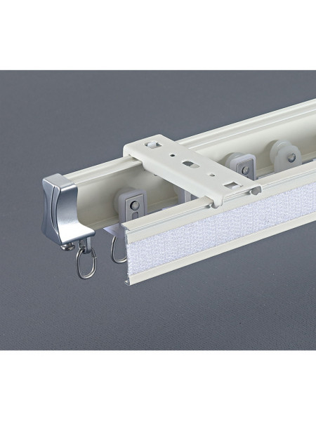 Custom Ceiling/Wall Drapery Track With Valance Rail For Bay Windows(Color: White)