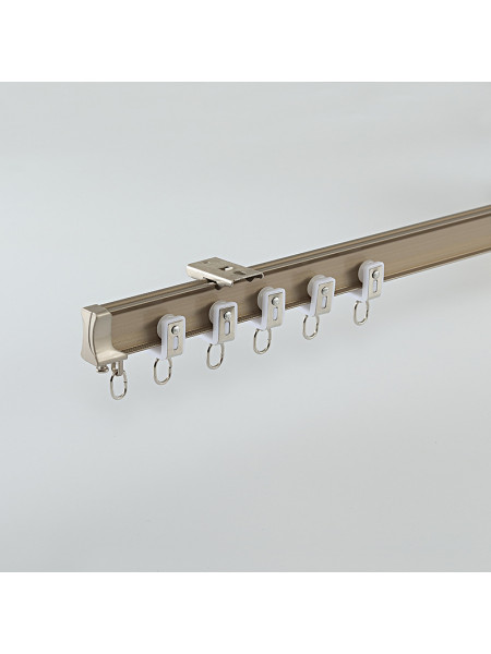 Curved silent gliss bay window curtain track ceiling/wall mounted(Color: Champagne)
