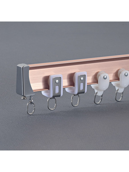 Custom Ceiling/Wall Drapery Track With Valance Rail For Bay Windows(Color: Rose gold)
