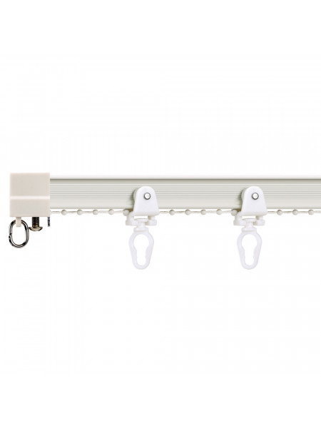 CHR18 Ivory S Fold Bendable Curtain Tracks Ceiling/Wall Mount For Bay Window(Color: Ivory)