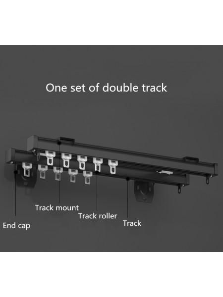 CHR19  Thick Small Ivory Black Curtain Tracks Ceiling/Wall Mount