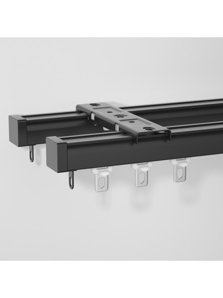 CHR19  Thick Small Ivory Black Curtain Tracks Ceiling/Wall Mount