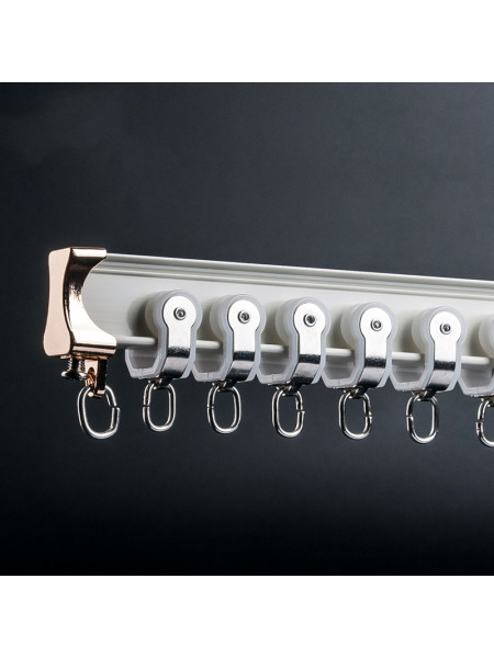CHR22 Bendable Ivory Champagne Curtain Tracks Ceiling/Wall Mount For Bay Window(Color: Ivory)