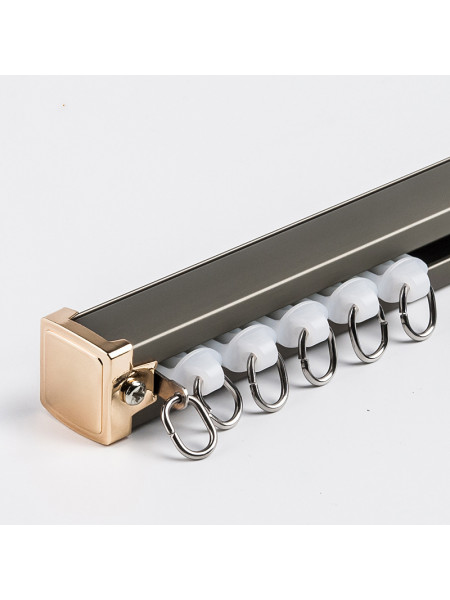CHR28 Super Thick Ivory Champagne Curtain Tracks Ceiling/Wall Mount(Color: Champagne)